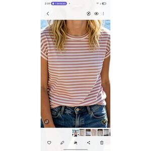 Madewell Summer Top - Peach and White Stripes